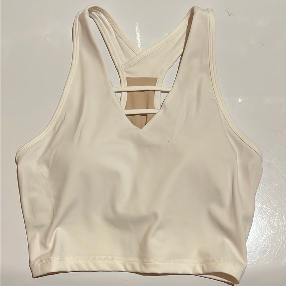 Zyia V-Neck Sports Bra with Strappy Details